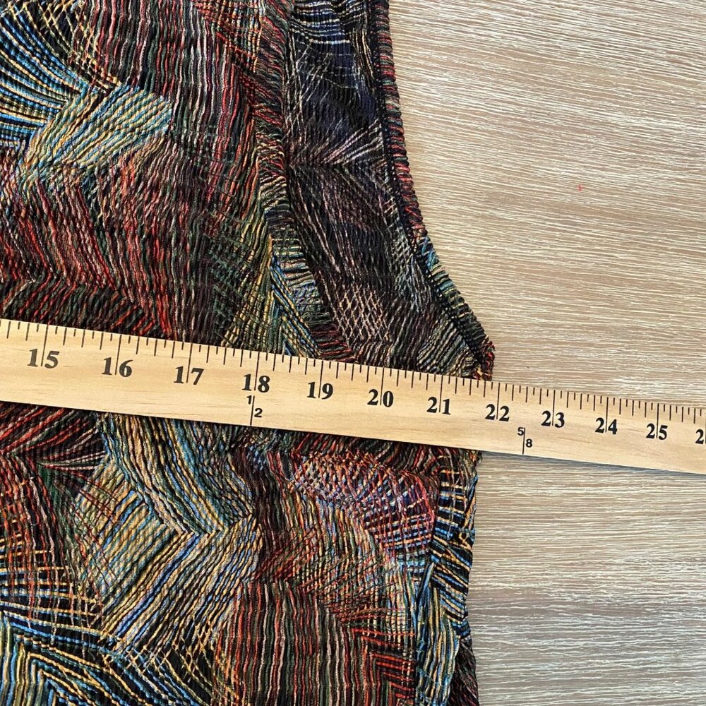 Plisse Top Women's Sleeveless Micro Pleats Abstract Pattern Multicolor Sz 2X VTG - Picture 9 of 10